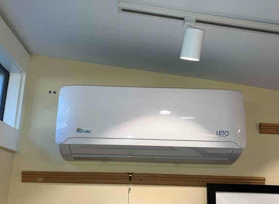 Ductless mini split in a Seattle townhouse.