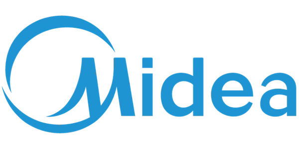 Midea logo, the brand Harts recommends for new HVAC system installs