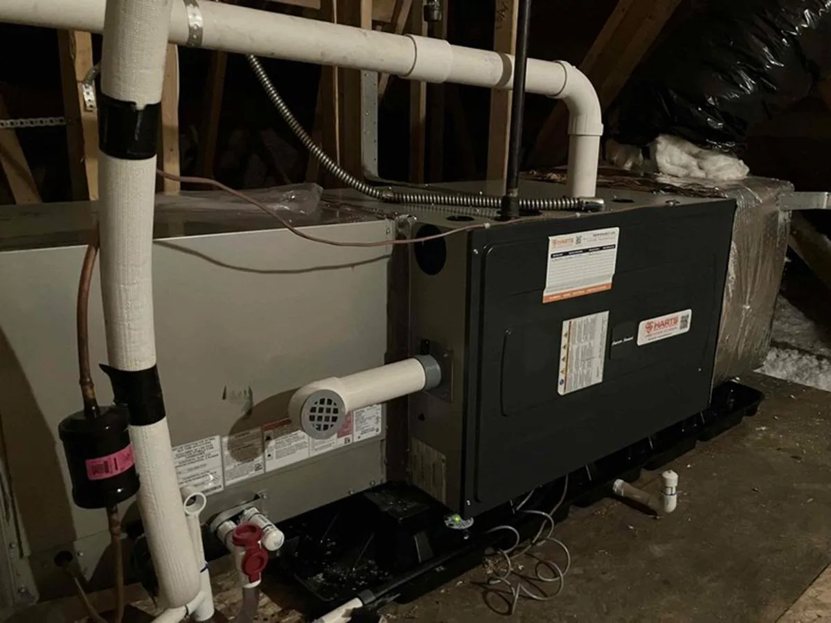 Indoor furnace and air handler system in a home